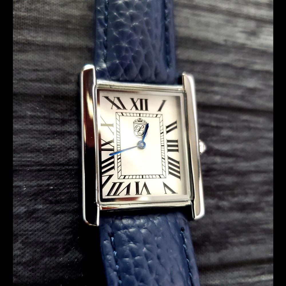 Pierre Lucerne 1888‎ Swiss Inspired Tank Watch Blue Band